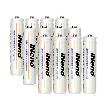 iNeno 低自放電 高容量1200mAh 鎳氫 充電電池(4號/AAA 12入)