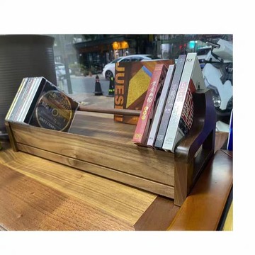 台灣公司貨 免運 實木CD架,貴族爵士桌面碟片收納架座,卡帶懷舊唱片架桌面cd架落地 快速發貨