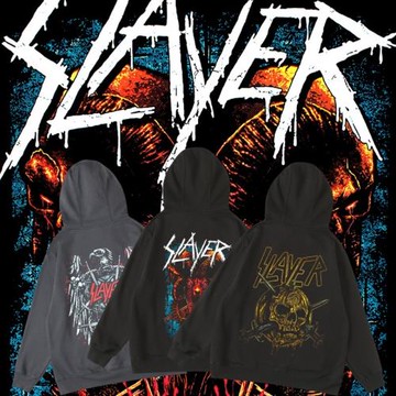 歐美激流金屬slayer殺手樂隊周邊連帽加絨寬松套頭秋冬男女衛衣