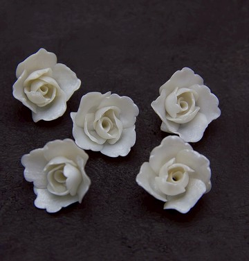 珍珠玫瑰花聚合物粘土 2 厘米，製作珠寶的花珠