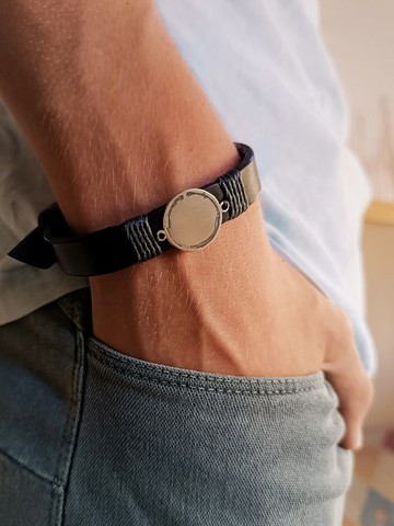 圓相 黑色 皮革 手鍊 禪意 圓圈 靜默 宣言