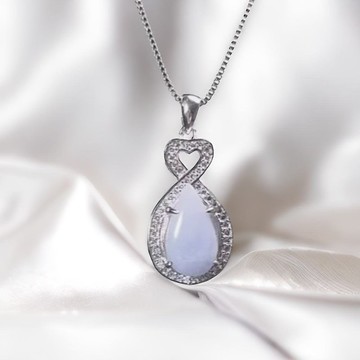 紫羅蘭翡翠水滴項鍊 925純銀 | 天然緬甸玉A貨翡翠 | 送禮