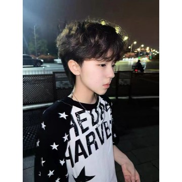 美式高街印花字母星星插肩短袖t恤男夏季設計感小衆潮牌情侶上衣百搭 復古寬鬆 百搭ins  基本款 圓領 重磅純棉