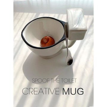 HAPPY創意惡搞馬桶粑粑水杯便便咖啡杯個性陶瓷搞笑情侶禮物養生