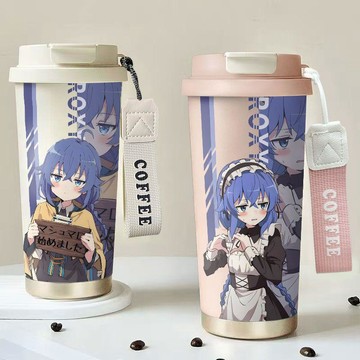 ❤️爆款免運❤️無職轉生洛琪希保溫杯 無職轉生水杯咖啡杯 吸管大容量保溫水杯便攜手提繩保冷杯 學生水杯辦公杯喝水杯