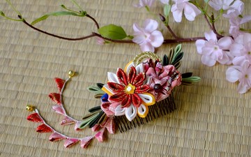 洋粋スタイル つまみ細工手作花簪 和花 綻放 紅粉系 Pinkoi 設計購物網站 Line購物