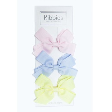 英國Ribbies 經典中蝴蝶結3入組-粉嫩系列