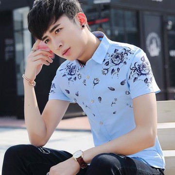 2025新品霸氣燙金中國風男土衫衣短袖襯衫男稱衫補衫補衣圖案薄款