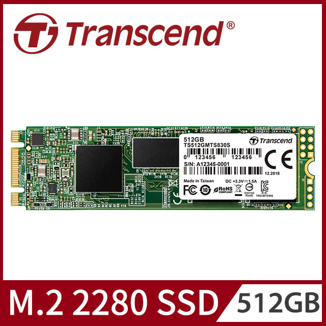 Transcend 創見】512GB MTS830S M.2 2280 SATA Ⅲ SSD固態硬碟推薦