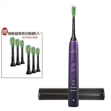 【PHILIPS 飛利浦】贈原廠智能超效亮白六入刷頭 HX9911 亮白隨行智能鑽石音波電動牙刷/震動牙刷 紫鑽機