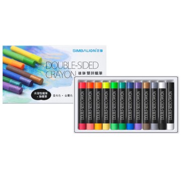 雄獅SIMBALION DSC-12 雙拼蠟筆(12支/22色)