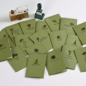 伊和諾迷你卡片復古祝福賀卡萬用卡生日卡感謝卡情人卡MINI-1819