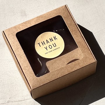 Lead home 包裝裝飾圓形貼紙 謝謝 120張 4公分  1組  淺褐色