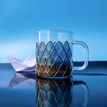 創意水杯玻璃杯海洋系列馬克杯個性玻璃耐熱潮流情侶杯果汁杯學生