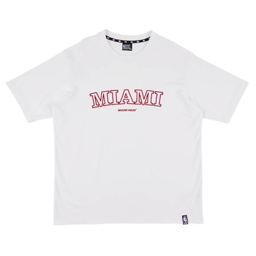 【NBA】基本版 隊名刺繡 圓領 短袖上衣 熱火隊-3255100800