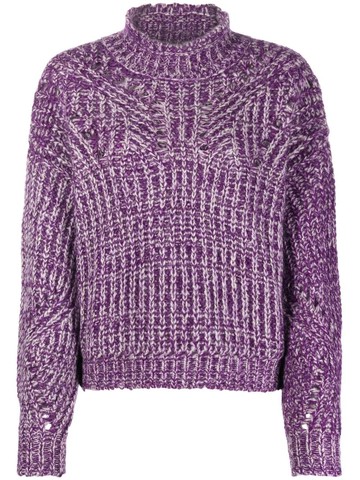 ISABEL MARANT - Jarren open-knit jumper - women - Wool/Acrylic/Kid Mohair/Polyamide - 38 - Purple