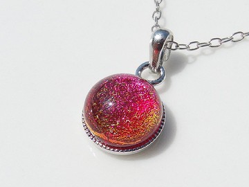 閃亮玻璃 (Kirari [日落]) 鍊式項鍊 [可選擇尺寸] [可選擇棉線，可選擇 925銀] [定制]