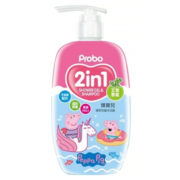 Probo 博寶兒 植萃洗髮沐浴露 2合1 艾草香氛 溫和低敏配方  500ml  1瓶