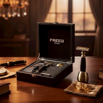 [快速出貨]【FREED】古銅系列尊爵四件組雙刃式刮鬍刀禮盒 - 極致黑 客製化刻字 生日禮物 送禮推薦 男生禮物 牡羊座 金牛座 禮物獨家 新品上市 送給男生 男友禮物 壽星禮物