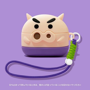 卡通 肥嘟嘟左衛門 矽膠殼 適用於 AirPods 4 保護殼 Pro2 保護套 AirPods 1 2 3 全包耳機殼