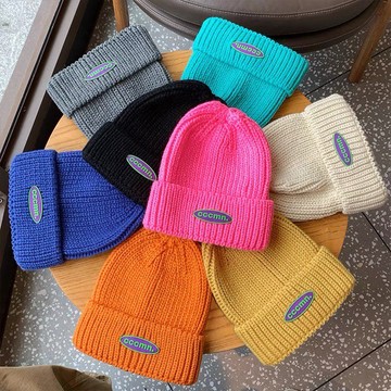 👒台灣現貨實拍👒#190日系潮牌CCC毛線帽 防寒帽 保暖帽 包頭帽 針織毛帽 毛帽 素色毛帽 冬季毛帽 女秋冬季保暖