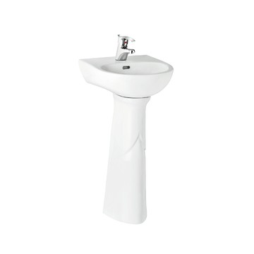 電光單孔面盆長柱白色/不附水龍頭/L1661+L3117