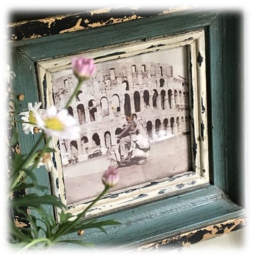 法式實木復古做舊掛墻相框 擺件 厚重款 古董樣1入