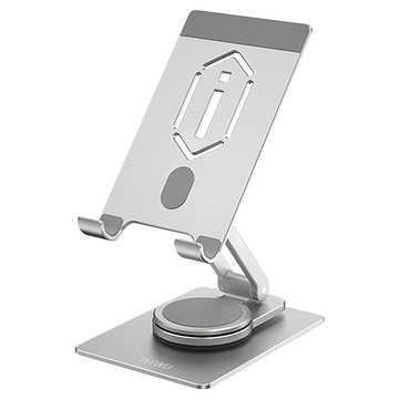 WIWU 鋁合金桌面旋轉支架 ZM107  適用於各式手機&平板  360°旋轉  1個  銀色