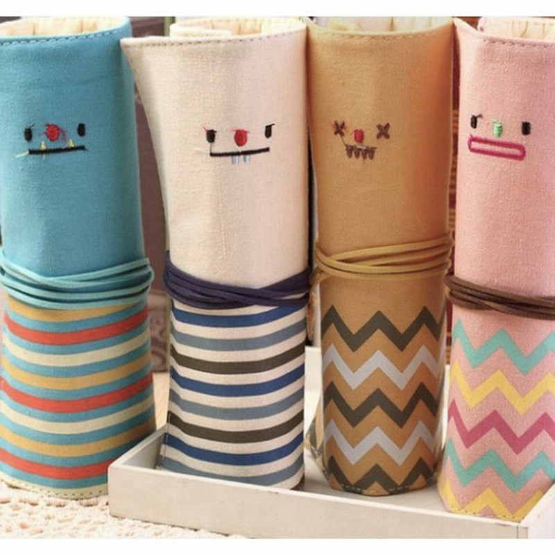 ペンケース ペンポーチ 筆箱 文房具 顔 ボーダー コンパクト 可愛い かわいい ロール 文具 ペン入れ 女の子 学生 学校 通販 Lineポイント最大get Lineショッピング