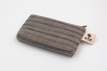 【紙布家】零錢包 波紋灰 紙線編織