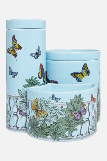 FORNASETTI Nel Mentre set of three scented candles with Farfalle e balaustra Décor Unisex