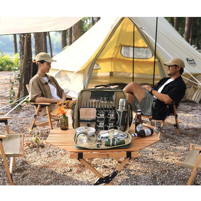 キャンプカバン食器セット旅行バッグ リュックサック 大型 パック 大容量 登山バッグ 旅行 野営バッグ  トラベルカバン アウトドア食器セット