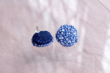 刺繡耳環 102 夏 / 純銀耳針款