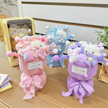 【台灣現貨】卡通玩偶花束 扭扭棒花束 公仔造型花束(生日禮物 畢業花束 情人節 聖誕節 送閨蜜 兒童節)