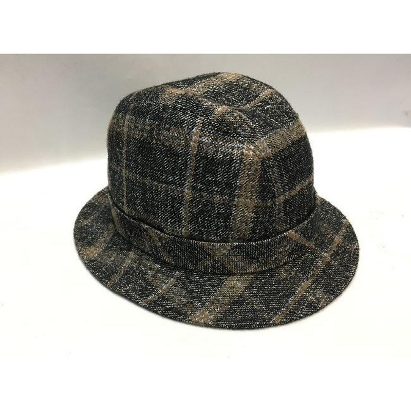 代官山) ボルサリーノ Borsalino ウールシルク チェック中折れハット