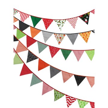 ins風圣誕萬圣節復活感恩節棉布三角旗派對露營兒童生日裝飾掛旗