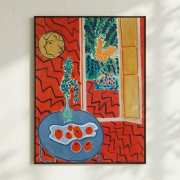 LIGHTO 掛畫｜馬諦斯 Henri Matisse｜Red Interior, Still L - 柚木色鋁框-中尺寸