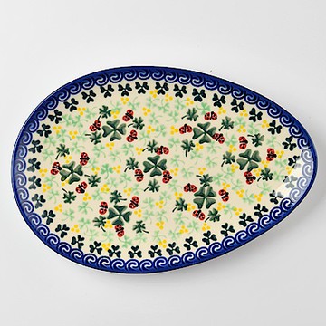 波蘭陶 幸運符號系列 蛋形餐盤 25cm 波蘭手工製