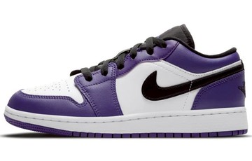 JORDAN 1 LOW COURT PURPLE WHITE GS