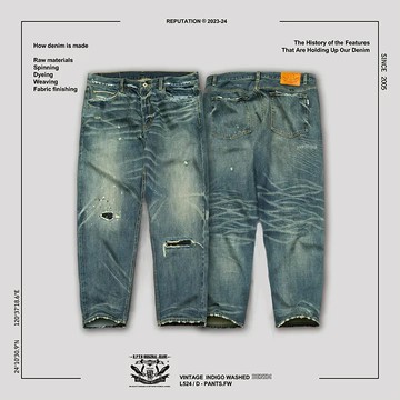 REPUTATION - L524 / D - PANTS.FW - L524經典水洗破壞牛仔褲 / 靛藍