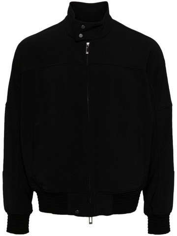 Emporio Armani - high-neck zip-up jacket - men - Polyester/Elastane - 52 - Black
