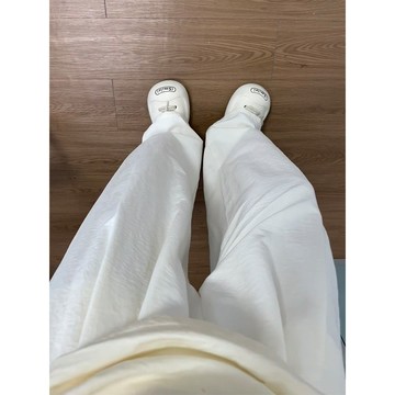 長褲女 褲子 女生褲子 休閒褲女 直筒褲慵賴寬鬆米黃色直筒休閒褲女2025夏季新款顯瘦百搭薄款闊腿山本褲93