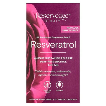 Reserveage Beauty, 白藜蘆醇素食膠囊，100 毫克，30 粒