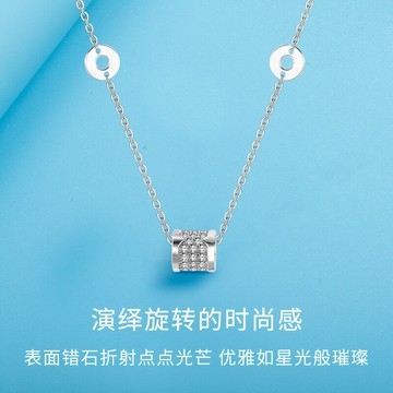 925銀小蠻腰鑲鋯石頸鏈女日韓風ins學生百搭鑲鉆吊墜時尚配飾項鏈