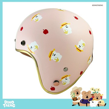 【可愛預購】Nikko N401 DINOTAENG 暖萌系列 #46 BOBO 碎花蘋果 霧面甜露粉 3/4罩安全帽 復古帽