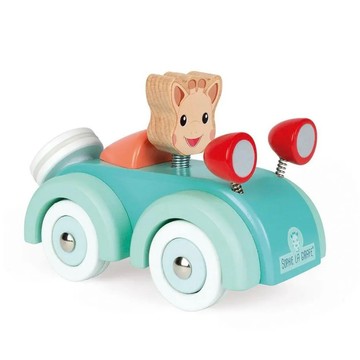 Janod 蘇菲的世界－我的小跑車｜木質小車×推動遊戲×幼兒感官啟蒙｜3700217365070