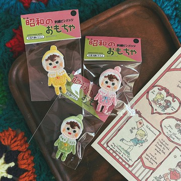 刺繡燙貼/別針 | 昭和玩具 -洋娃娃 | Littdlework