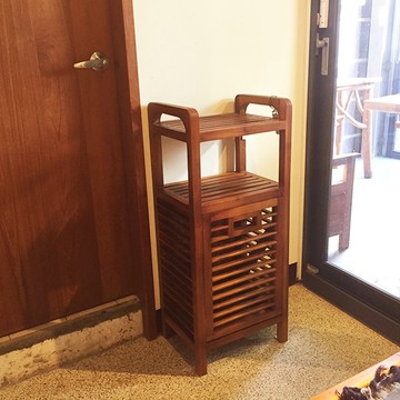 【吉迪市100%全柚木家具】HYSS099 柚木傾斜開闔雙層收納置物架