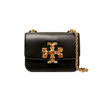 TORY BURCH Eleanor 方包 19 翻蓋皮革拼絨面 小號手提斜跨斜背包 單肩包 143403【 菲尼斯 國際精品 ★ 疊加現抵$1300 】