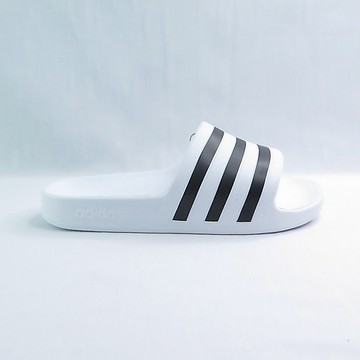 ADIDAS F35539 ADILETTE AQUA 男女拖鞋 運動拖鞋 防水 白x黑條紋【iSport愛運動】